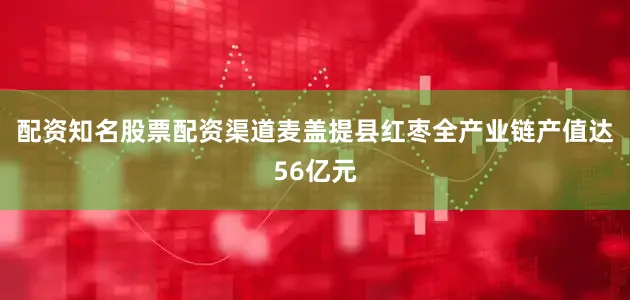 配资知名股票配资渠道麦盖提县红枣全产业链产值达56亿元